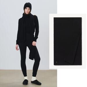 Eterne | NWT Luca Cashmere Scarf in Black 67.5in x 18.5in